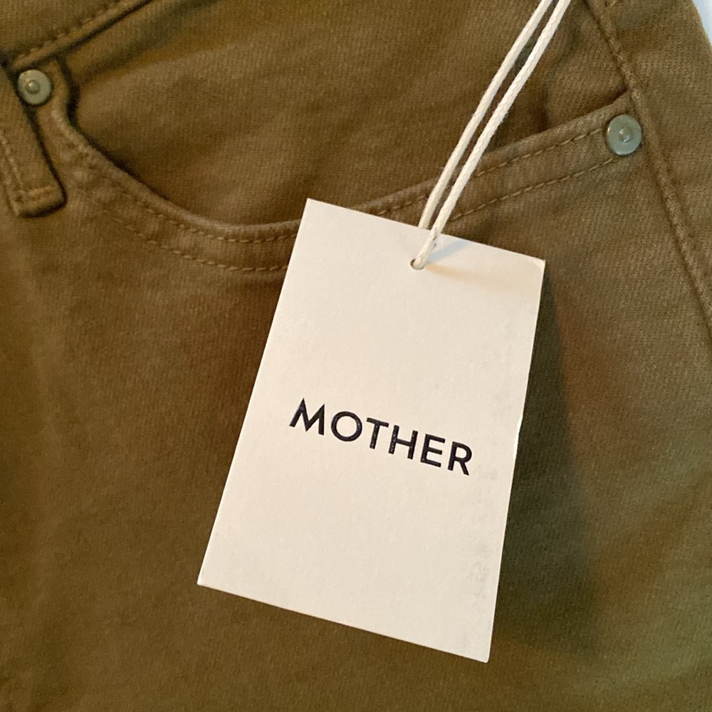 Mother Denim The Insider Crop Step Fray Olive/Fir Green Jeans size 32 NWT - Picture 4 of 17